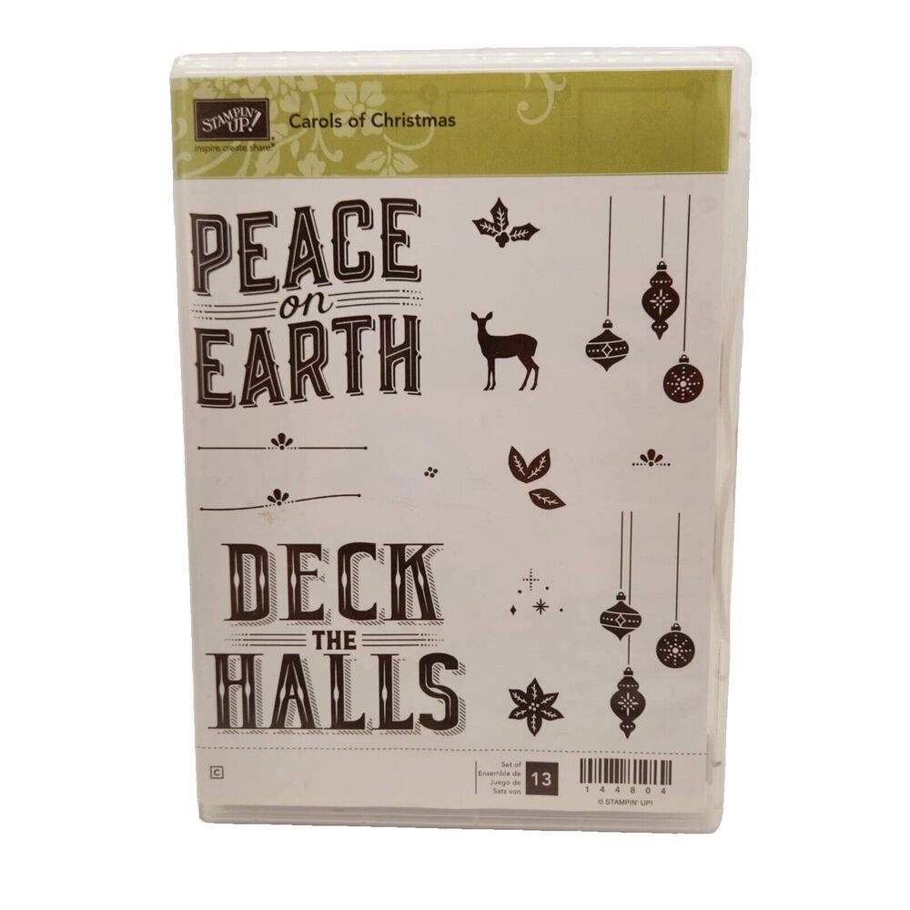 Stampin Up Carols of Christmas Cling Stamp Set Unmounted Greetings Ornaments